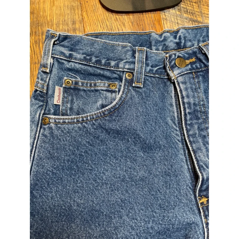 Carhartt Insulated Relaxed Fit Straight Leg Denim Jean Blue High Rise Mens 29x32
